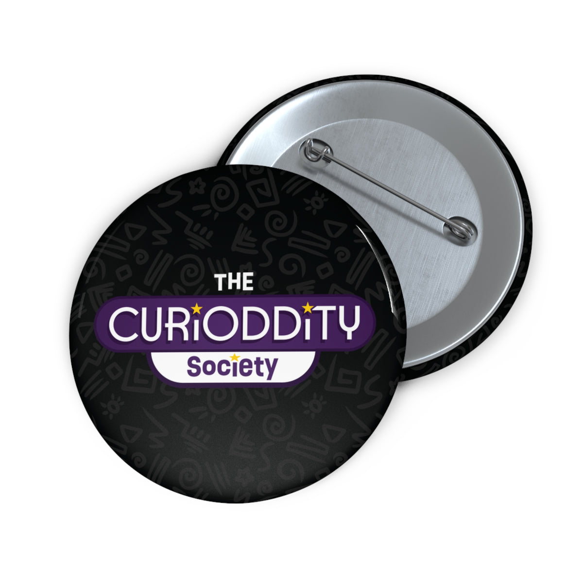CURiODDiTY Pin Buttons Black "CURiODDiTY Society"