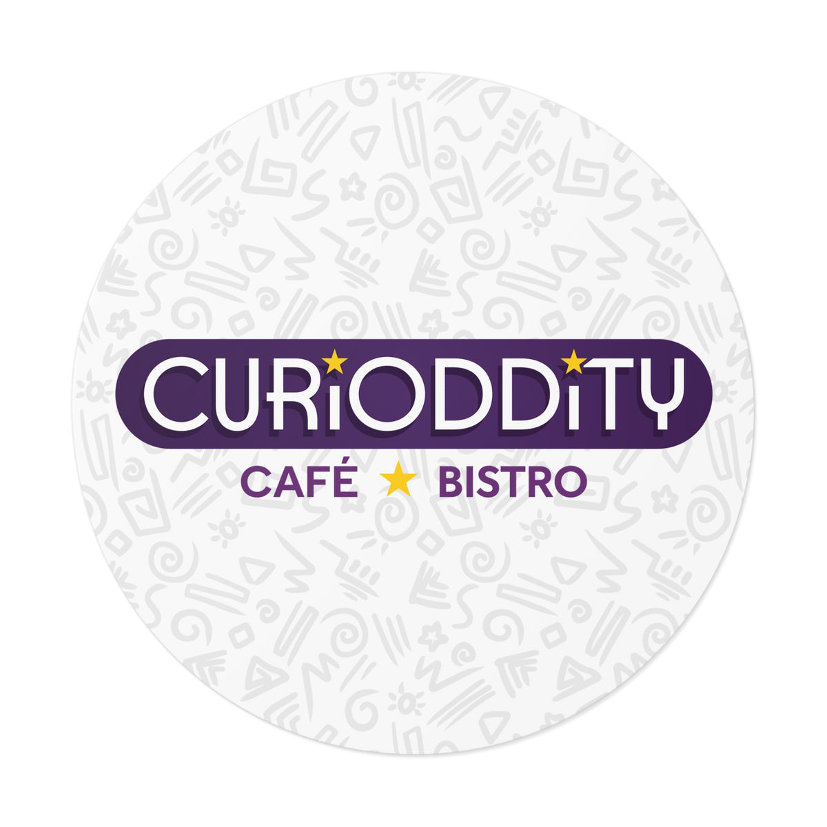 CURiODDiTY Round Vinyl Stickers White