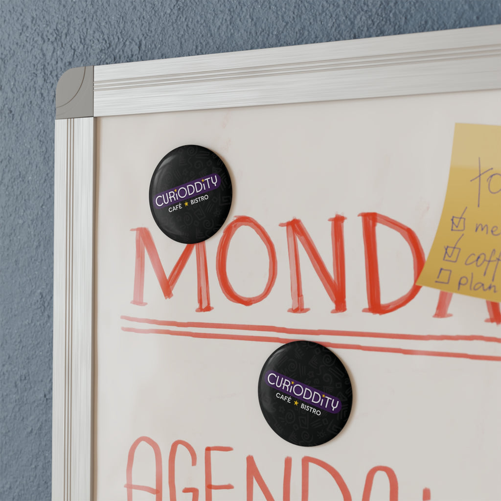 CURiODDiTY Button Magnet, Round Black (1 & 10 pcs)