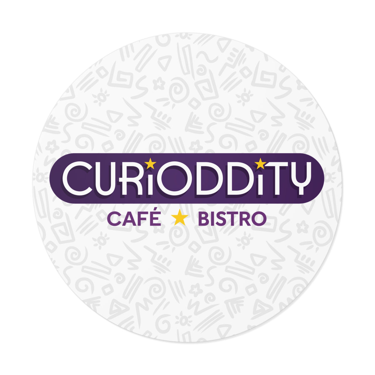 CURiODDiTY Round Vinyl Stickers White