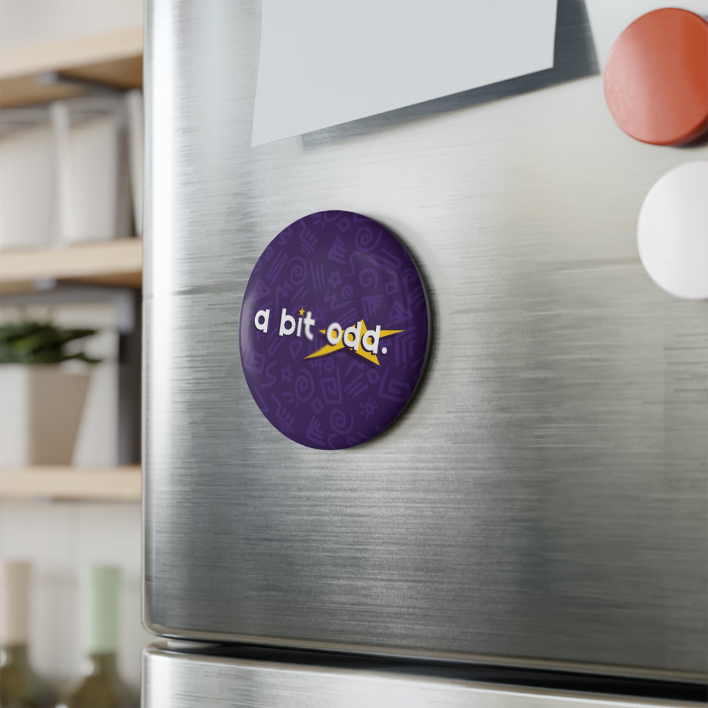 CURiODDiTY Button Magnet, Round "a bit odd" Purple (1 & 10 pcs)
