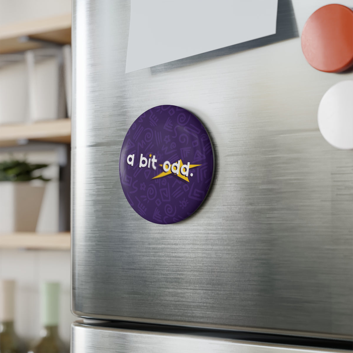 CURiODDiTY Button Magnet, Round "a bit odd" Purple (1 & 10 pcs)