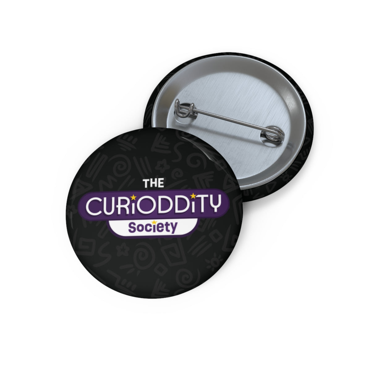 CURiODDiTY Pin Buttons Black "CURiODDiTY Society"