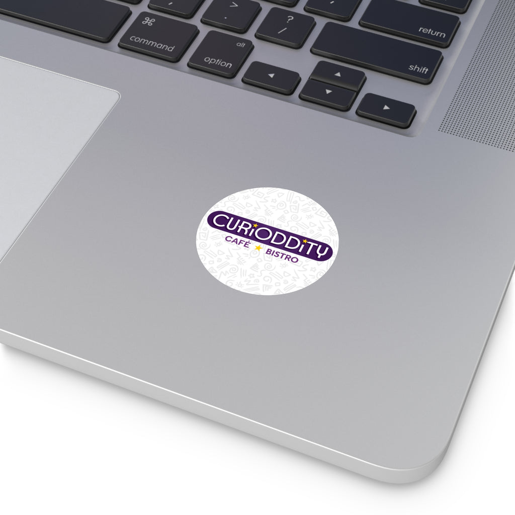 CURiODDiTY Round Vinyl Stickers White