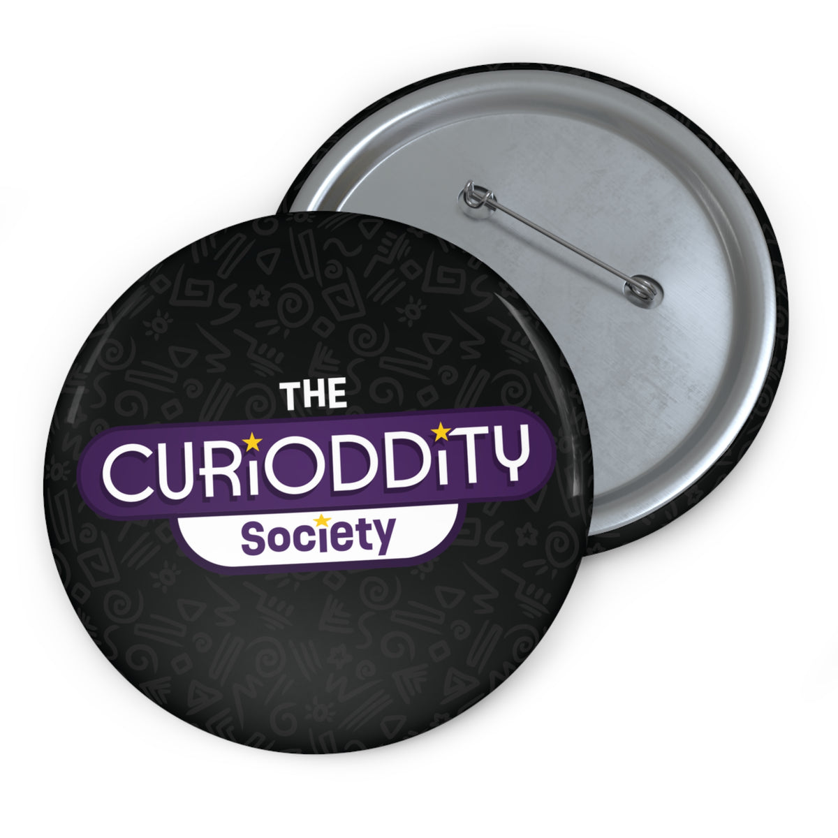 CURiODDiTY Pin Buttons Black "CURiODDiTY Society"