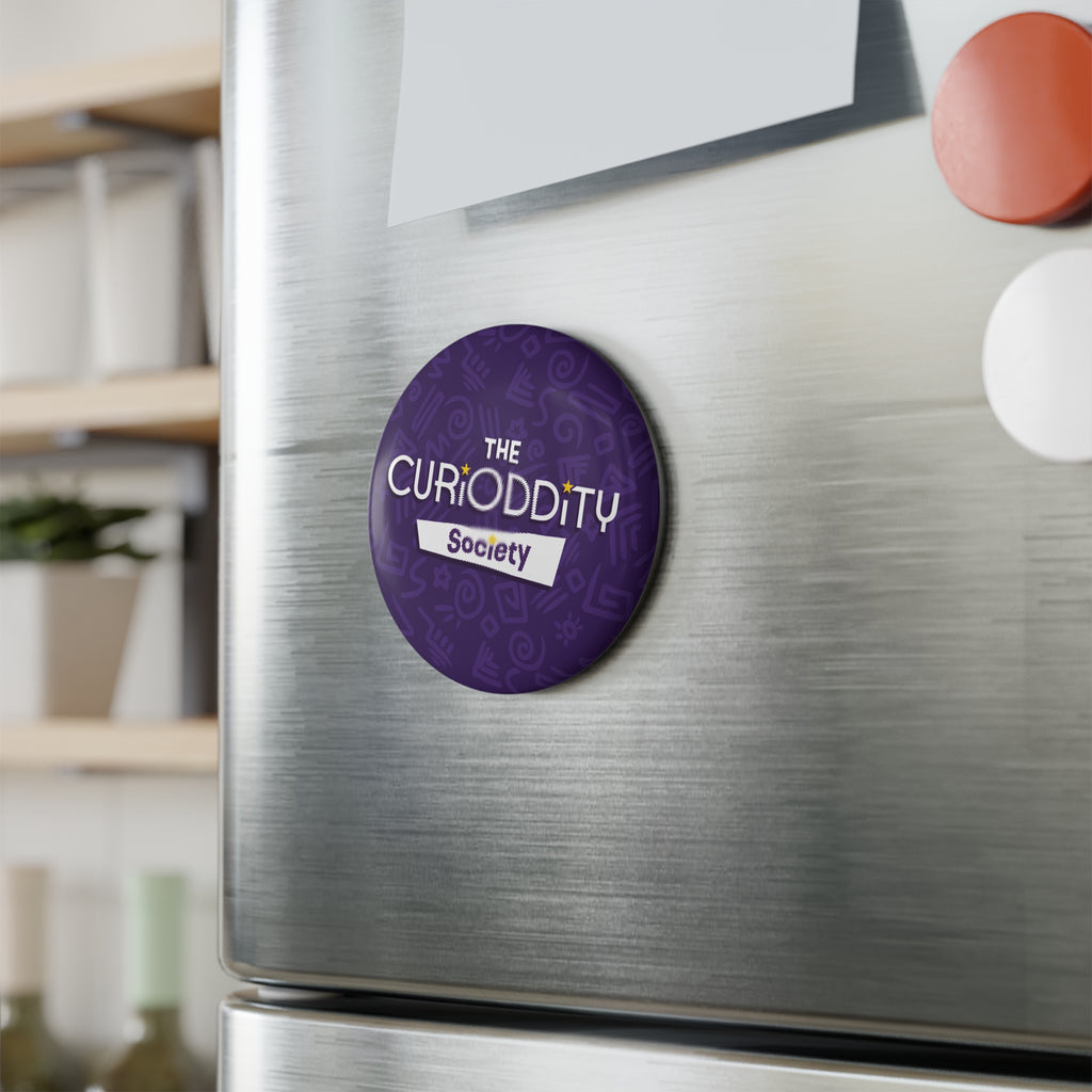 CURiODDiTY Button Magnet, Round Purple (1 & 10 pcs) "CURiODDiTY Society"