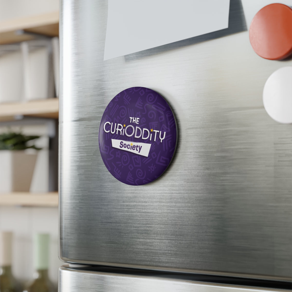 CURiODDiTY Button Magnet, Round Purple (1 & 10 pcs) "CURiODDiTY Society"